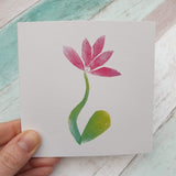 Pink Flower Square Art Card