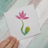 Pink Flower Square Art Card