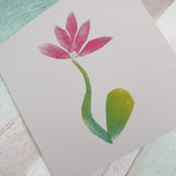 Pink Flower Square Art Card
