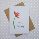 Birthday Card - Red Flower