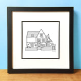 University Arms Sheffield Pub Square Print 21cm