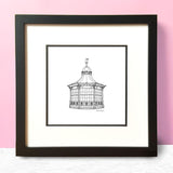 Weston Park Bandstand Sheffield Square Print 21cm