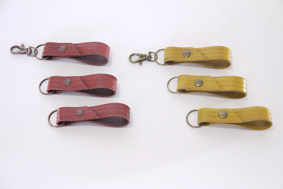 Recycled fire hose keyring