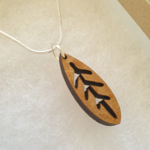 Leaf Necklace - Plain Wood