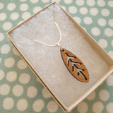 Leaf Necklace - Plain Wood