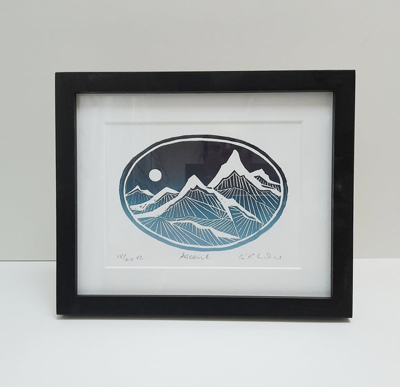 Ascent - Original Linocut Print