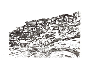 Tower Face, Stanage (Tonal ) - Art Print