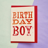 Birthday Boy Lino Print Card