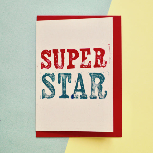 Super Star Lino Print Card