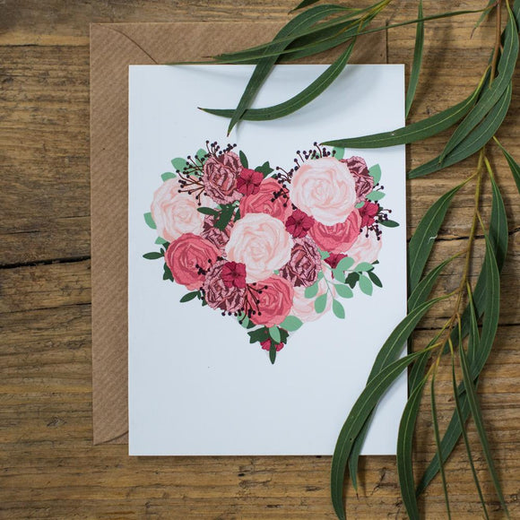Flower Love Heart Card