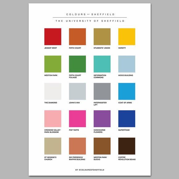 University of Sheffield Colours of Sheffield Print