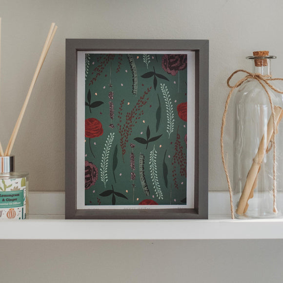 Forest Green Botanical A5 Print