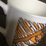 Mustard Black and White geo pattern fine China Mug