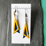 Double Triangle Enamel Dangly Earrings