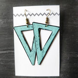 Triangle Cutout Enamel Dangly Earring