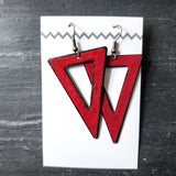 Triangle Cutout Enamel Dangly Earring