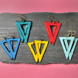 Triangle Cutout Enamel Dangly Earring