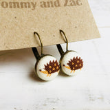 Japanese Fabric Earrings / Hedgehog