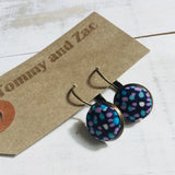 Liberty Cotton Fabric Earrings / Small Random Dot Print