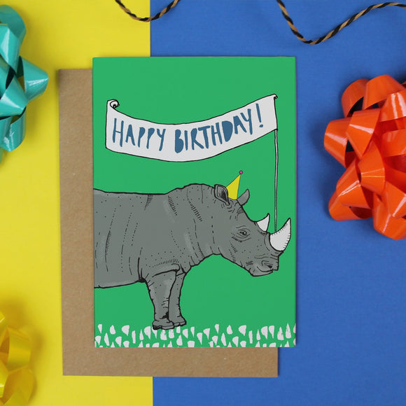 Rhino Birthday Card