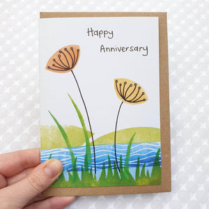 Anniversary card - Wild flower meadow