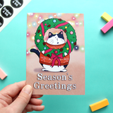Season's Greetings Cat by Embers and Ink