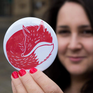 Fox Print Pocket Mirror