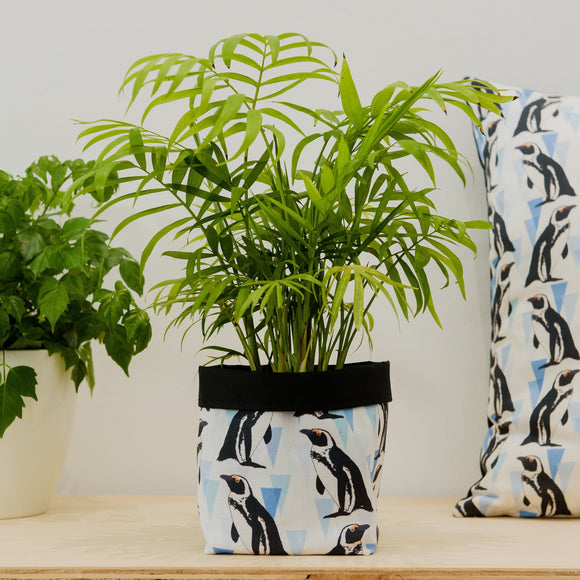 African penguin Print Textile Plant Pot