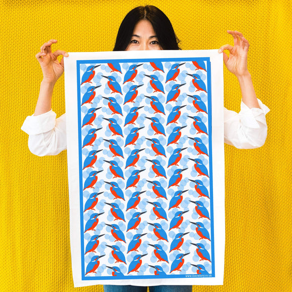 Kingfisher Print Tea Towel