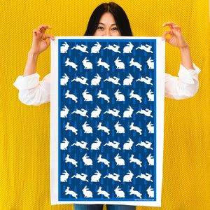 Rabbit Print Tea Towel