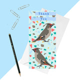 Waxwing 'Thank you' Greetings Card