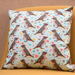 Waxwing Print Cushion