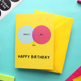Smelly and Old Venn Diagram Birthday Card