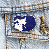 Dave The Cat Wooden Pin Badge