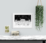 Botanical Gardens Fireworks Sheffield A4 Illustration Print