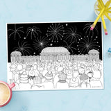 Botanical Gardens Fireworks Sheffield A4 Illustration Print