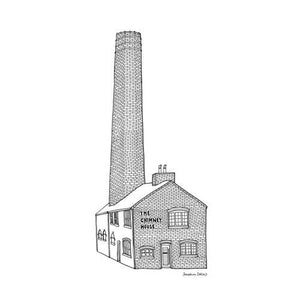 Chimney House Sheffield Square Print 21cm