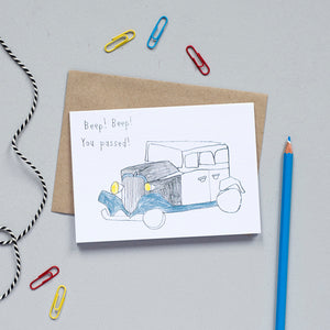 'Beep, Beep! You Passed!' Greetings Card