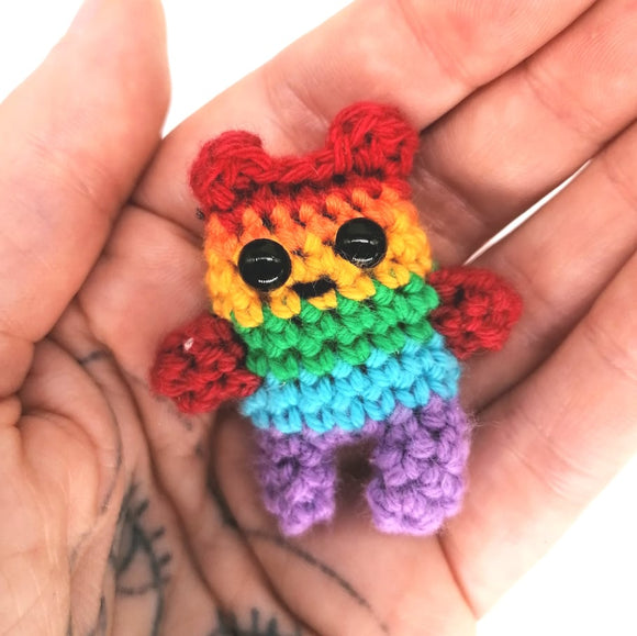 Pride Crochet Bear Brooch
