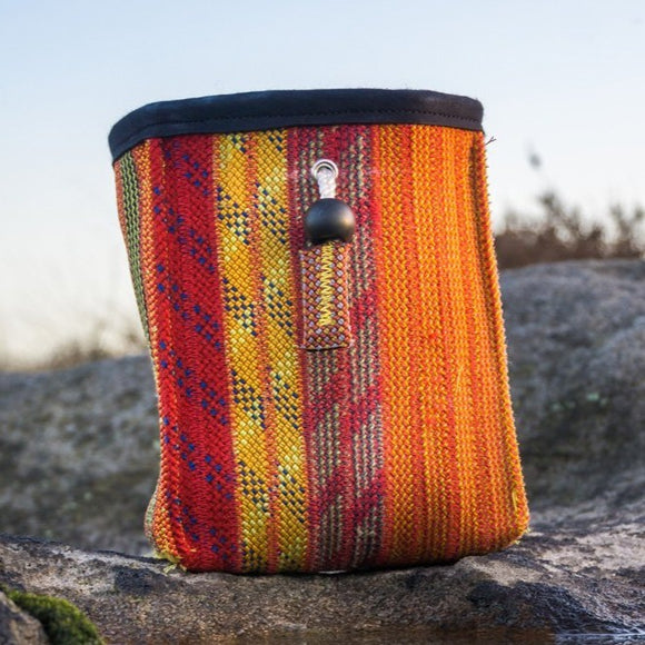 Recycled Climbing Rope Vert Chalk Bag - Fire